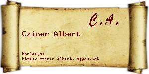 Cziner Albert névjegykártya